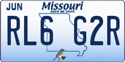MO license plate RL6G2R