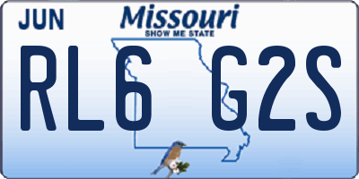 MO license plate RL6G2S