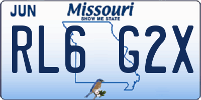 MO license plate RL6G2X