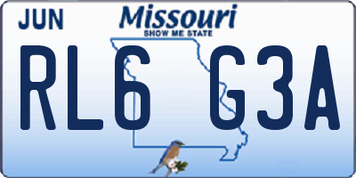 MO license plate RL6G3A
