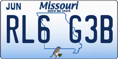 MO license plate RL6G3B