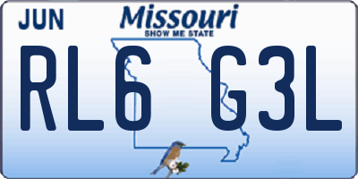 MO license plate RL6G3L