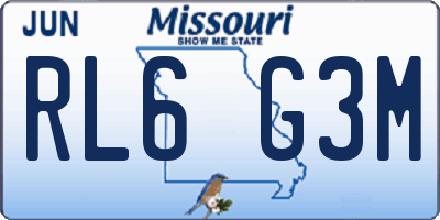 MO license plate RL6G3M