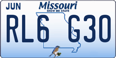 MO license plate RL6G3O