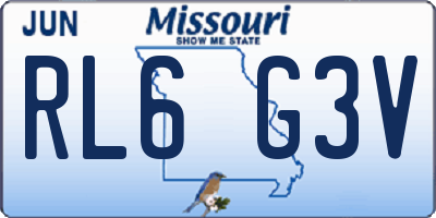 MO license plate RL6G3V