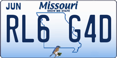 MO license plate RL6G4D