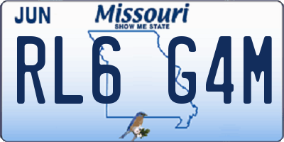 MO license plate RL6G4M