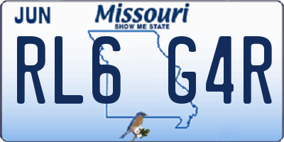 MO license plate RL6G4R