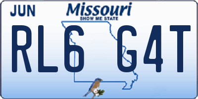 MO license plate RL6G4T