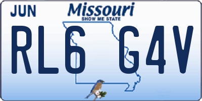 MO license plate RL6G4V