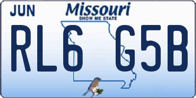 MO license plate RL6G5B