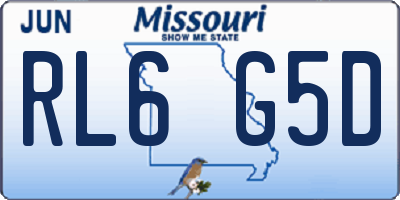 MO license plate RL6G5D