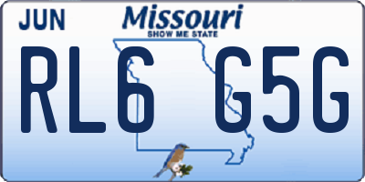 MO license plate RL6G5G