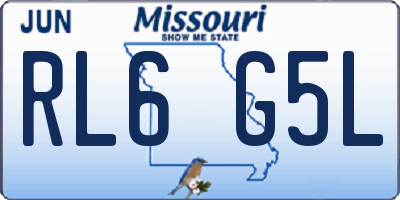 MO license plate RL6G5L