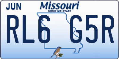 MO license plate RL6G5R