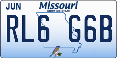 MO license plate RL6G6B