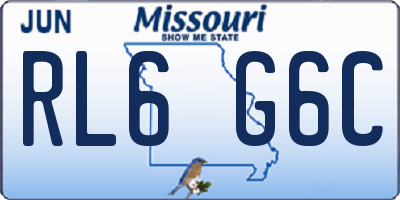MO license plate RL6G6C