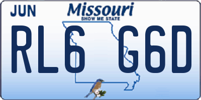 MO license plate RL6G6D