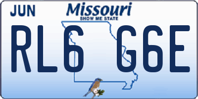 MO license plate RL6G6E