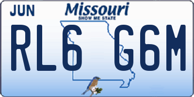 MO license plate RL6G6M
