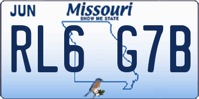 MO license plate RL6G7B