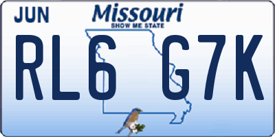 MO license plate RL6G7K