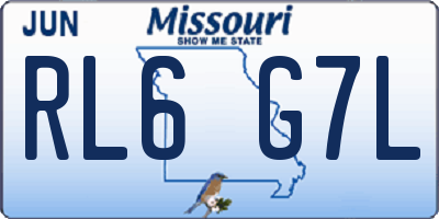 MO license plate RL6G7L