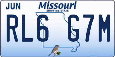 MO license plate RL6G7M