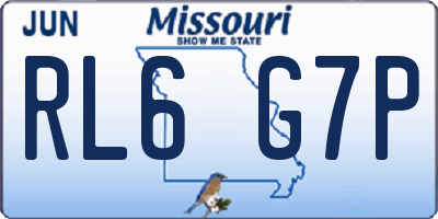 MO license plate RL6G7P