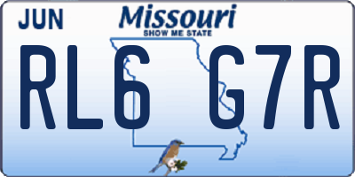 MO license plate RL6G7R