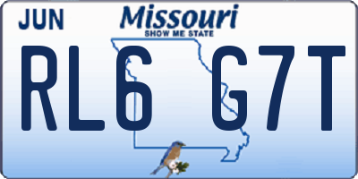 MO license plate RL6G7T