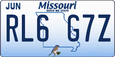 MO license plate RL6G7Z