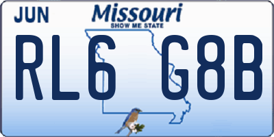 MO license plate RL6G8B