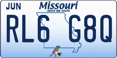 MO license plate RL6G8Q