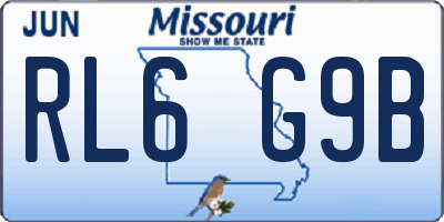 MO license plate RL6G9B