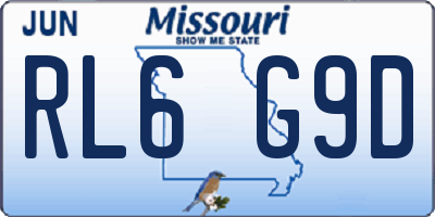 MO license plate RL6G9D