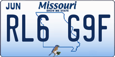 MO license plate RL6G9F