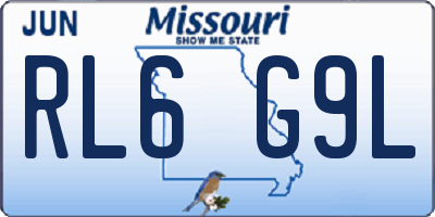 MO license plate RL6G9L
