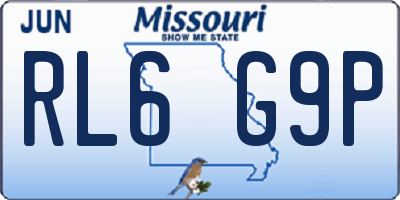 MO license plate RL6G9P