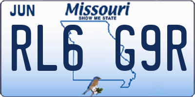 MO license plate RL6G9R