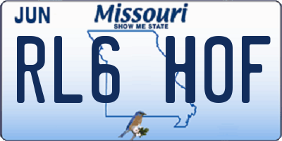 MO license plate RL6H0F