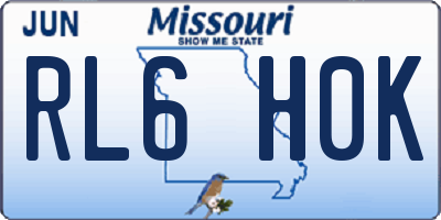 MO license plate RL6H0K