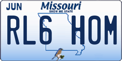 MO license plate RL6H0M