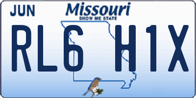 MO license plate RL6H1X