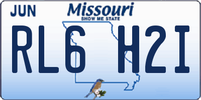 MO license plate RL6H2I