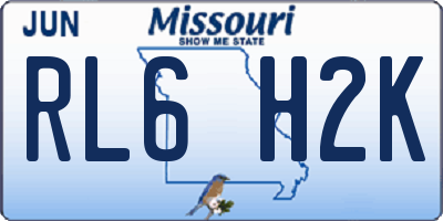 MO license plate RL6H2K