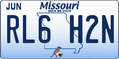 MO license plate RL6H2N
