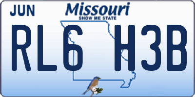 MO license plate RL6H3B
