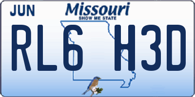MO license plate RL6H3D