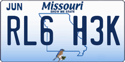 MO license plate RL6H3K